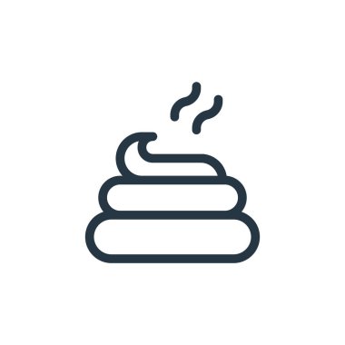 Veterinerlik konseptinden kaka ikonu vektörü. Düzenlenebilir kaka felcinin ince bir çizgisi. Web ve mobil uygulamalarda kullanmak için kaka doğrusal işareti, logo, yazdırma ortamı.