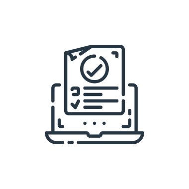 Elderning kavramından ikon vektörüne cevap ver. Düzenlenebilir vuruşun ince çizgisi. Web ve mobil uygulamalarda kullanım için doğrusal işareti yanıtla, logo, yazdırma ortamı.