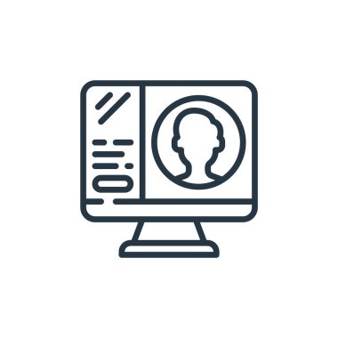 Kullanıcı konseptinden insan simgesi vektörü. İnce bir insan felci çizgisi. Web ve mobil uygulamalarda kullanmak için adam doğrusal işareti, logo, yazdırma ortamı.