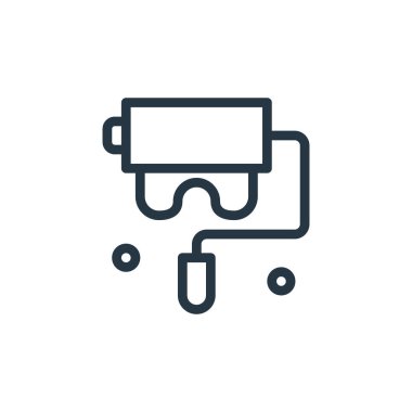 Tasarım baskı konseptinden paten ikonu vektörü. İnce çizgili düzenlenebilir felç çizgisi. Web ve mobil uygulamalar, logo ve yazdırma ortamlarında kullanmak için roller lineer işareti.