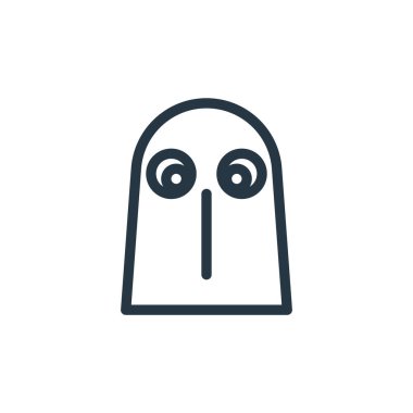 Cadılar Bayramı konseptinden hayalet ikon vektörü. Kurgulanabilir hayalet felcinin ince bir çizgisi. Web ve mobil uygulamalarda kullanmak için hayalet doğrusal işareti, logo, yazdırma ortamı.