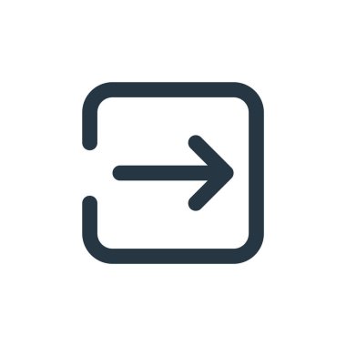 ok konseptinden sağ ok simgesi vektörü. Sağ okun düzenlenebilir vuruşunun ince çizgisi. Web ve mobil uygulamalarda kullanmak için sağ ok doğrusal işareti, logo, yazdırma ortamı.