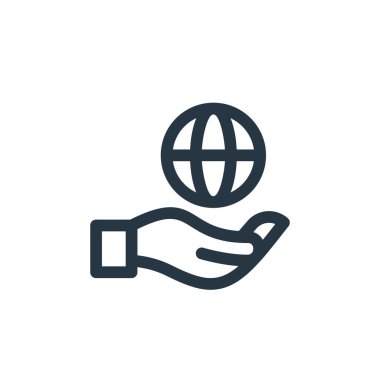 Etik kavramındaki sosyal sorumluluk ikonu vektörü. Kurgulanabilir sosyal sorumluluk vuruşunun ince bir çizgisi. Web ve mobil uygulamalarda kullanım için sosyal sorumluluk doğrusal işareti, logo, yazdırma 