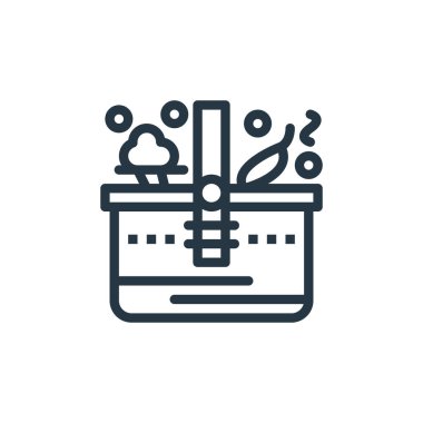 Tarım ve tarım konseptindeki sebze ikonu vektörü. Düzenlenebilir sebze felcinin ince bir çizgisi. Web ve mobil uygulamalarda kullanmak için sebze doğrusal işareti, logo, yazdırma ortamı.