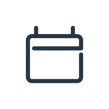 Gösterge paneli ui konseptinden takvim simgesi vektörü. Takvim düzenlenebilir vuruşunun ince çizgisi. Web ve mobil uygulamalarda kullanmak için takvim doğrusal işareti, logo, yazdırma ortamı.