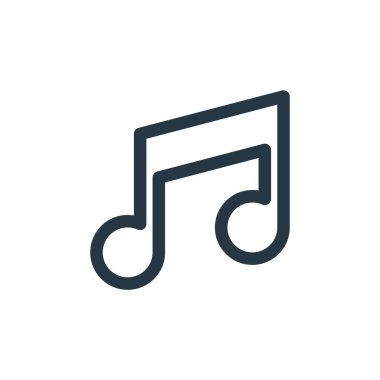 Temel ui kavramından bir müzik nota ikonu vektörü. Düzenlenebilir müzikal vuruşun ince çizgisi. Web ve mobil uygulamalar, logo ve yazdırma ortamlarında kullanmak için müzik notaları doğrusal işareti.