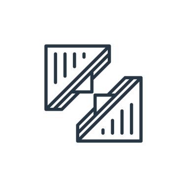 Sandviç konseptinden sandviç ikonu vektörü. İnce çizgili, düzenlenebilir sandiviç vuruşu. Web ve mobil uygulamalarda kullanmak için sandviç doğrusal işareti, logo, yazdırma ortamı.