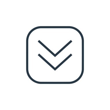 ok kavramından simge vektörünü indir. Düzenlenebilir felcin ince bir çizgisi. Web ve mobil uygulamalar, logo ve yazdırma ortamlarında kullanım için aşağı doğrusal işaret.