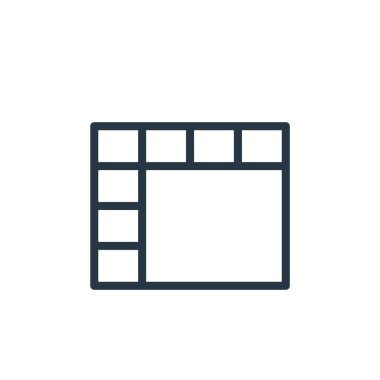 Hesap tablosu kavramından sütun simgesi vektörü. Düzenlenebilir sütunların ince çizgisi. Web ve mobil uygulamalar, logo ve yazdırma ortamlarında kullanmak için sütunlar doğrusal işareti.