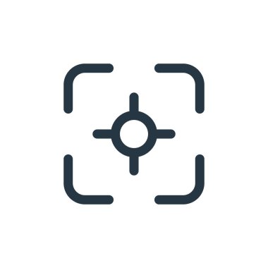 Arayüz kavramından hedef simge vektörü. Düzenlenebilir vuruşun ince çizgisi. Web ve mobil uygulamalarda kullanmak için hedef doğrusal işareti, logo, yazdırma ortamı.