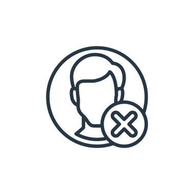 Kullanıcı konseptinden insan simgesi vektörü. İnce bir insan felci çizgisi. Web ve mobil uygulamalarda kullanmak için adam doğrusal işareti, logo, yazdırma ortamı.