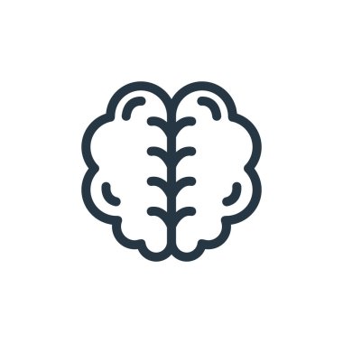 Tıbbi konseptten zihin ikonu vektörü. Zihin düzenlenebilir felcin ince bir çizgisi. Web ve mobil uygulamalarda kullanmak için zihin doğrusal işareti, logo, yazdırma ortamı.