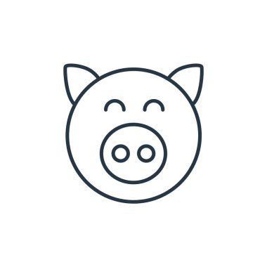 Hayvan konseptinden domuz ikonu vektörü. İnce çizgili, düzenlenebilir domuz felci çizgisi. Web ve mobil uygulamalarda kullanmak için domuz doğrusal işareti, logo, yazdırma ortamı.