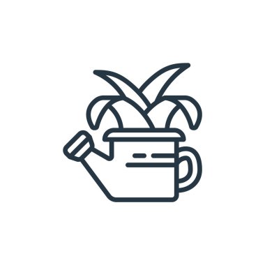 Bitki konseptinden ikon vektörünü sulamak. Düzenlenebilir felcin ince bir çizgisi. Web ve mobil uygulamalar, logo ve yazdırma ortamlarında kullanım için doğrusal işaret veriliyor.