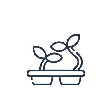 Ev bitkisi konseptinden ikon vektörü yerleştiriyorum. Düzenlenebilir felcin ince bir çizgisi. Web ve mobil uygulamalarda kullanım için doğrusal işaret yerleştiriliyor, logo, yazdırma ortamı.