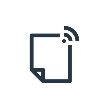 nesnelerin internet konseptinden dosya simgesi vektörü. Dosya düzenlenebilir vuruşun ince çizgisi. web ve mobil uygulamalarda kullanmak için dosya doğrusal işareti, logo, yazdırma ortamı.