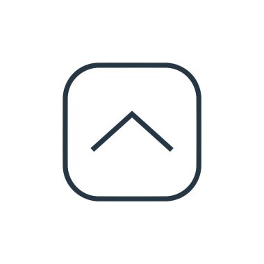 Ok konseptinden sembol vektörünü yükselt. Şevron düzenlenebilir vuruşunun ince bir çizgisi. Web ve mobil uygulamalar, logo ve yazdırma ortamlarında kullanım için işaretleri yükselt.