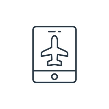 Uçma kavramından ipad tablet ikon vektörü. İnce çizgili ipad tablet düzenlenebilir felç çizgisi. Web ve mobil uygulamalarda kullanmak için ipad tableti doğrusal işareti, logo, yazdırma ortamı.