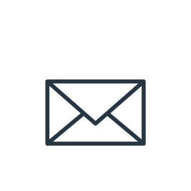 Eğitim ve okul konseptinden posta ikonu vektörü. İnce çizgili postayla düzenlenebilir felç çizgisi. Web ve mobil uygulamalarda kullanmak için e- posta doğrusal işareti, logo, yazdırma ortamı.