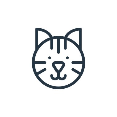 Veterinerlik konseptinden kedi ikonu vektörü. Kedi felcinin ince bir çizgisi. İnternet ve mobil uygulamalarda kullanmak için kedi doğrusal işareti, logo, yazdırma ortamı.