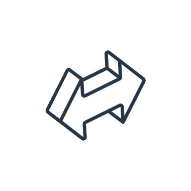 d okları kavramından çift ok ikonu vektörü. Çift oklu düzenlenebilir vuruşun ince çizgisi. Web ve mobil uygulamalarda kullanmak için çift ok doğrusal işareti, logo, yazdırma ortamı.