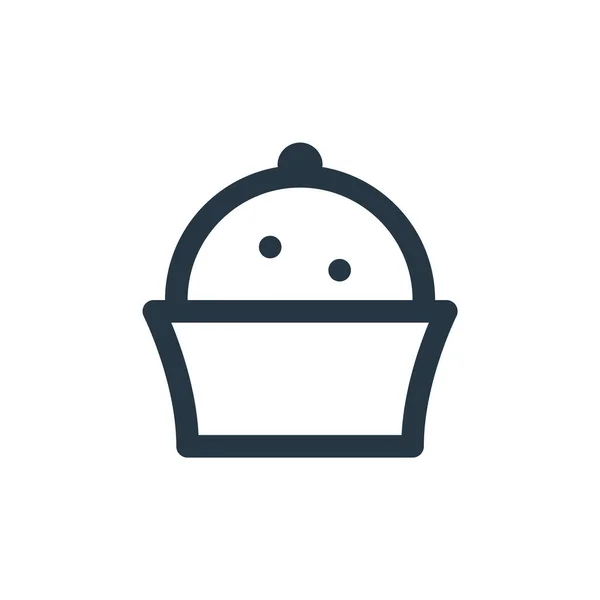Cupcake Vector Icono Concepto Bebida Alimentos Ilustración Línea Delgada Cupcake — Archivo Imágenes Vectoriales