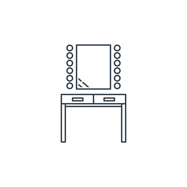 Frisiertisch Icon Vektor Aus Möbelkonzept Dünne Illustration Des Schminktischs Editierbarer — Stockvektor