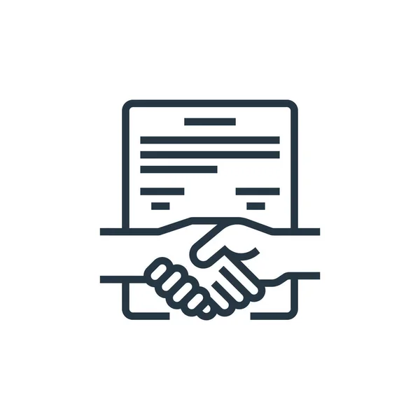 Handshake Symbol Vektor Aus Dem Outsourcing Konzept Für Geschäftsprozesse Dünne — Stockvektor