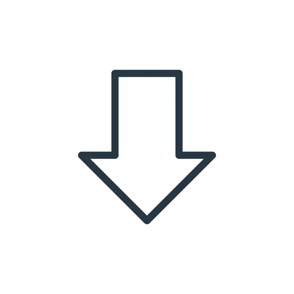 矢印の概念から下矢印アイコンベクトル 下方矢印編集可能なストロークの細い線図 ウェブやモバイルアプリ 印刷メディアで使用するための下向きの矢印の線形記号 — ストックベクタ