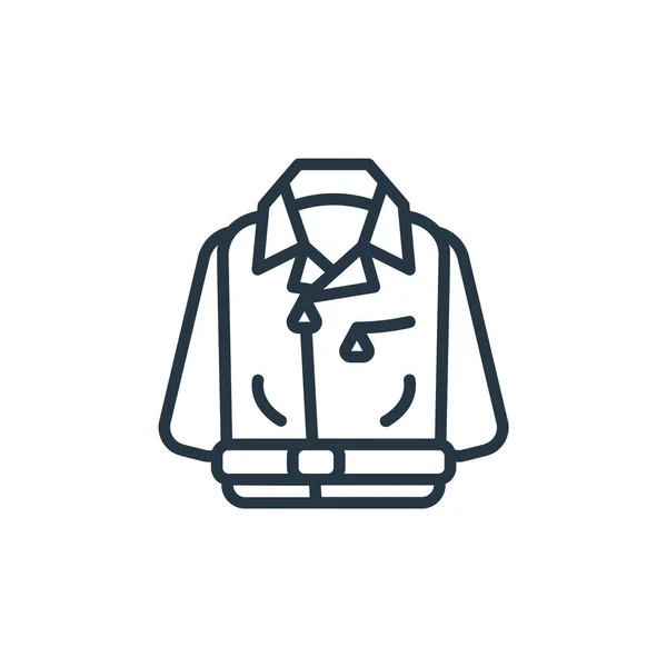外套图标矢量从时装和服装的概念 皮夹克可编辑笔划的细线图解 用于网络和移动应用程序 印刷媒体的夹克线形标志 — 图库矢量图片