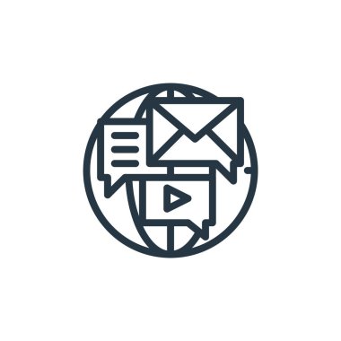 Seo Web Geliştirme konseptinden sohbet simgesi vektörü. Düzenlenebilir konuşmanın ince bir çizgisi. Web ve mobil uygulamalarda kullanmak için sohbet doğrusal işareti, logo, yazdırma ortamı.