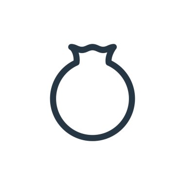 Gıda içeceği konseptinden nar ikonu vektörü. İnce çizgili, düzenlenebilir nar vuruşu çizgisi. Web ve mobil uygulamalarda kullanmak için nar doğrusal işareti, logo, yazdırma ortamı.