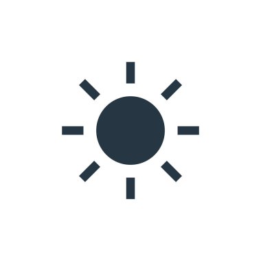 Seyahat konseptinden güneş ikonu vektörü. Düzenlenebilir güneş çarpmasının ince çizgisi. Web ve mobil uygulamalarda kullanmak için güneş doğrusal işareti, logo, yazdırma ortamı.