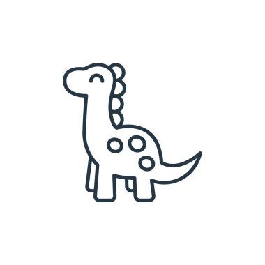 Dinozor konseptinden dinozor ikonu vektörü. Düzenlenebilir dinozor felcinin ince bir çizgisi. Web ve mobil uygulamalarda kullanmak için dinazor doğrusal işareti, logo, yazdırma ortamı.