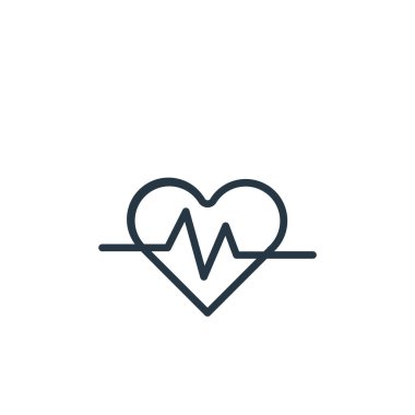 Sağlık hizmetleri konseptinden kardiyogram ikon vektörü. Düzenlenebilir kalp krizinin ince bir çizgisi. Web ve mobil uygulamalarda kullanmak için kardiyogram doğrusal işareti, logo, yazdırma ortamı.