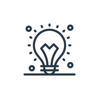 Seo ve web konseptinden fikir ikonu vektörü. Düzenlenebilir vuruşun ince çizgisi. Web ve mobil uygulamalarda kullanım için fikir doğrusal işareti, logo, yazdırma ortamı.