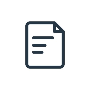 arayüz konseptinden belge simgesi vektörü. Düzenlenebilir felcin ince çizgisi. Web ve mobil uygulamalarda kullanmak için doküman doğrusal imzası, logo, yazdırma ortamı.