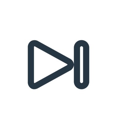 Temel öğelerden sonraki ikon vektörü evet konsepti. Bir sonraki düzenlenebilir felcin ince bir çizgisi. Web ve mobil uygulamalarda kullanmak için bir sonraki doğrusal işaret, logo, yazdırma ortamı.