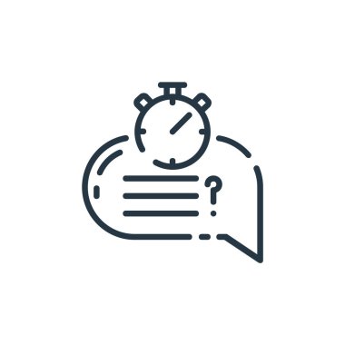 Elderning konseptinden quiz ikonu vektörü. İnce çizgili, düzenlenebilir felç çizgisi. Web ve mobil uygulamalarda kullanmak için test doğrusal işareti, logo, yazdırma ortamı.