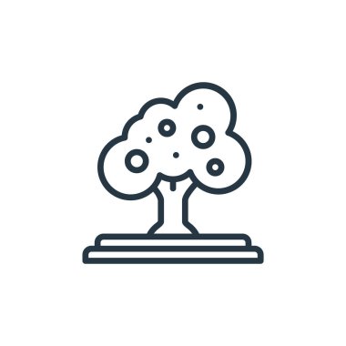 Bitki konseptinden ağaç ikonu vektörü. İnce çizgili ağaç çizgisi çizimi. Web ve mobil uygulamalarda kullanmak için ağaç doğrusal işareti, logo, yazdırma ortamı.