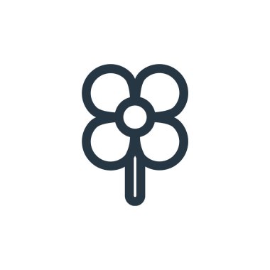 Bahar konseptinden çiçek ikonu vektörü. Çiçeklerin düzenlenebilir darbelerinin ince çizgisi. Web ve mobil uygulamalarda kullanım için çiçek doğrusal işareti, logo, yazdırma ortamı.