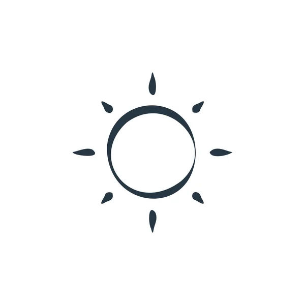 サンアイコン ベクトルです 太陽編集可能なストロークの細い線図 Webやモバイルアプリ 印刷メディアで使用するための太陽線サイン — ストックベクタ