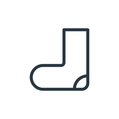 Pazarlama iş konseptinden çorap ikonu vektörü. Kurgulanabilir çorap felcinin ince bir çizgisi. İnternet ve mobil uygulamalarda kullanmak için çorap doğrusal işareti, logo, yazdırma ortamı.