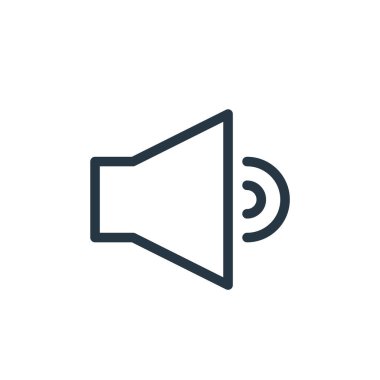 Pazarlama işindeki ses simgesi vektörü. Düzenlenebilir inmenin ince bir çizgisi. Web ve mobil uygulamalarda kullanmak için ses doğrusal işareti, logo, yazdırma ortamı.
