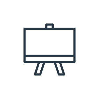 Eğitim konseptinden kara tahta ikon vektörü. Düzenlenebilir inmenin ince çizgisi. Web ve mobil uygulamalarda kullanmak için karatahta doğrusal işareti, logo, yazdırma ortamı.