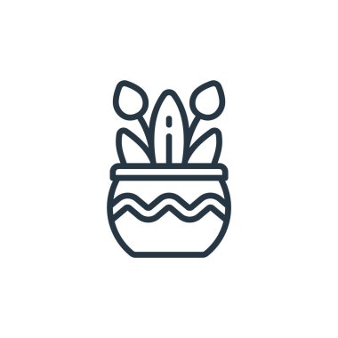 Bitki konseptinden lale ikonu vektörü. Düzenlenebilir lalelerin ince çizgisi. Web ve mobil uygulamalarda kullanmak için laleler doğrusal işareti, logo, yazdırma ortamı.