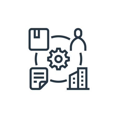 İş süreci taşeronluk kavramının simge vektörünü işleyin. Düzenlenebilir felcin ince bir çizgisi. Web ve mobil uygulamalar, logo ve yazdırma ortamlarında kullanım için doğrusal imza işleyin.