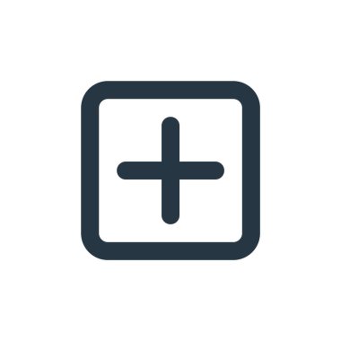 Artı temel öğelerden ikon vektörü. Düzenlenebilir felcin ince bir çizgisi. Artı web ve mobil uygulamalarda kullanmak için doğrusal işaret, logo, yazdırma ortamı.