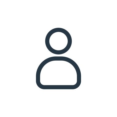 İş konseptinden kullanıcı simgesi vektörü. Düzenlenebilir vuruşun ince çizgisi. Web ve mobil uygulamalarda kullanmak için kullanıcı doğrusal işareti, logo, yazdırma ortamı.