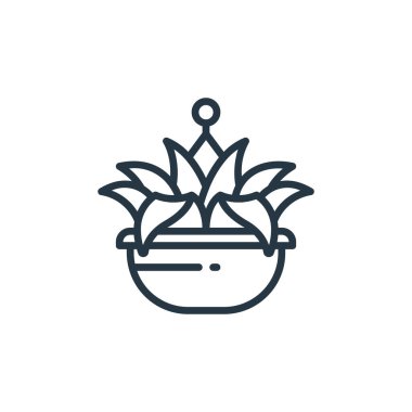 Bitki konseptinden bitki ikonu vektörü. Düzenlenebilir bitki felcinin ince bir çizgisi. Web ve mobil uygulamalarda kullanım için bitkisel doğrusal işaret, logo, yazdırma ortamı.